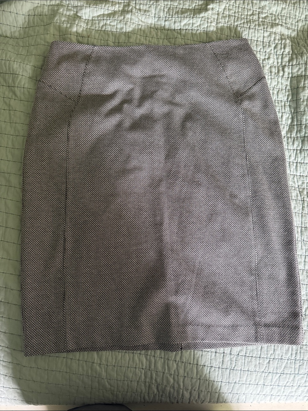 New York & Company Gray Microdot Pencil Skirt